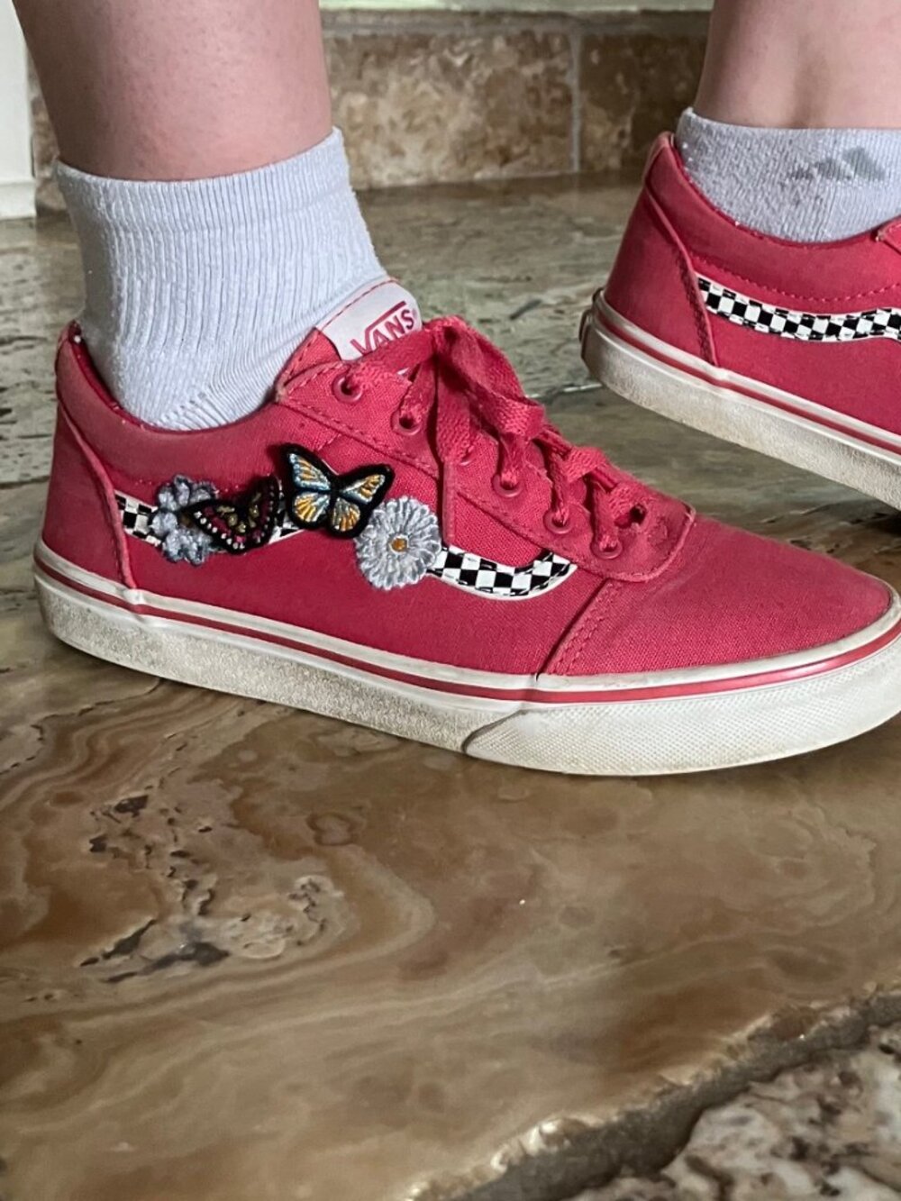 Pink Butterfly Vans Size 5